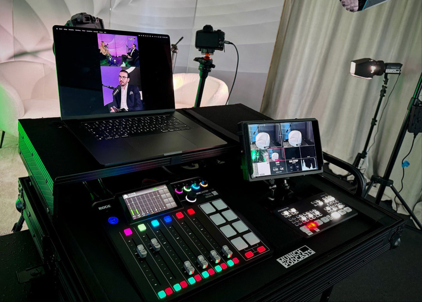 Podcast Aufnahme vor Ort mit Videomitschnitt