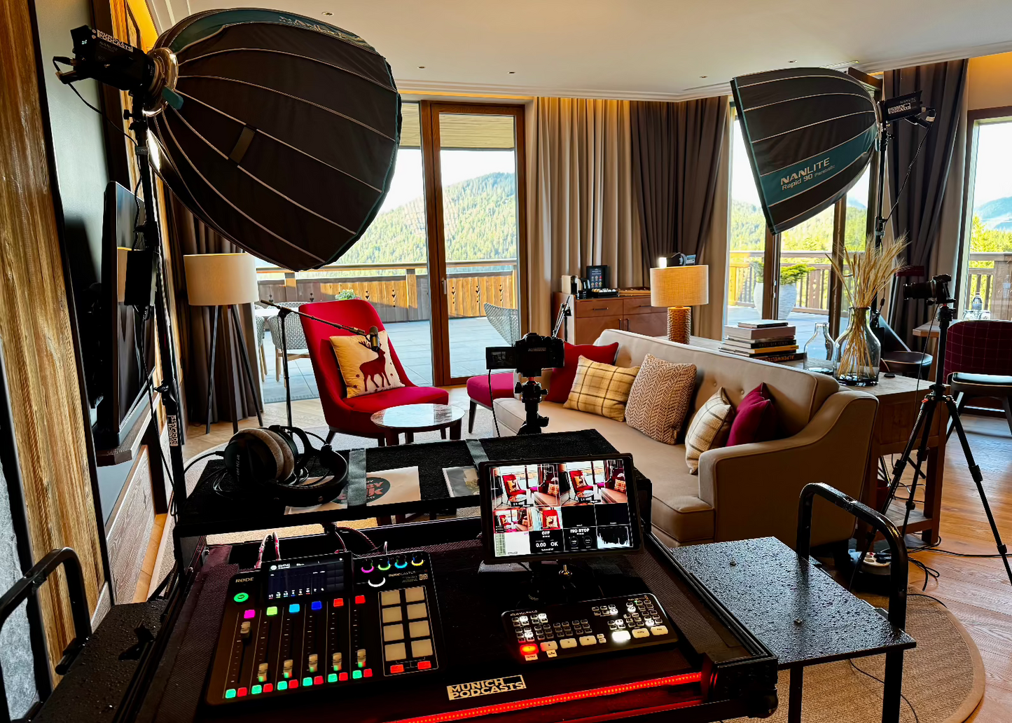 Podcast-Aufnahme vor Ort mit Videomitschnitt